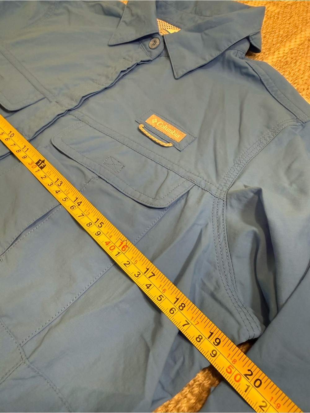 Columbia Women’s Size Medium PFG Omni-Shield Long Sleeve Fishing Shirt Blue - Picture 10 of 13